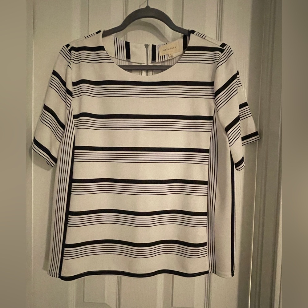 Women’s Large Melloday Black and White Blouse